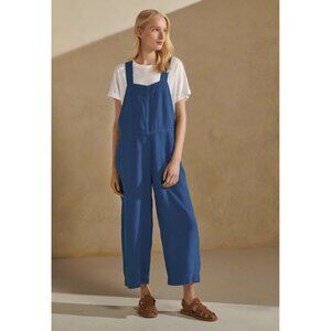 POETRY London 100% Heavy Linen Dungarees Overalls Indigo Blue US 8/UK 12 NWT